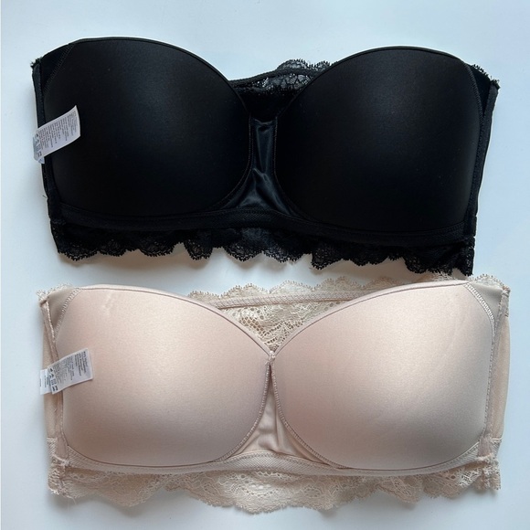 SPANX 2 Pack Elegant Cream and Black Lace Bandeau Size S/P - Picture 7 of 11